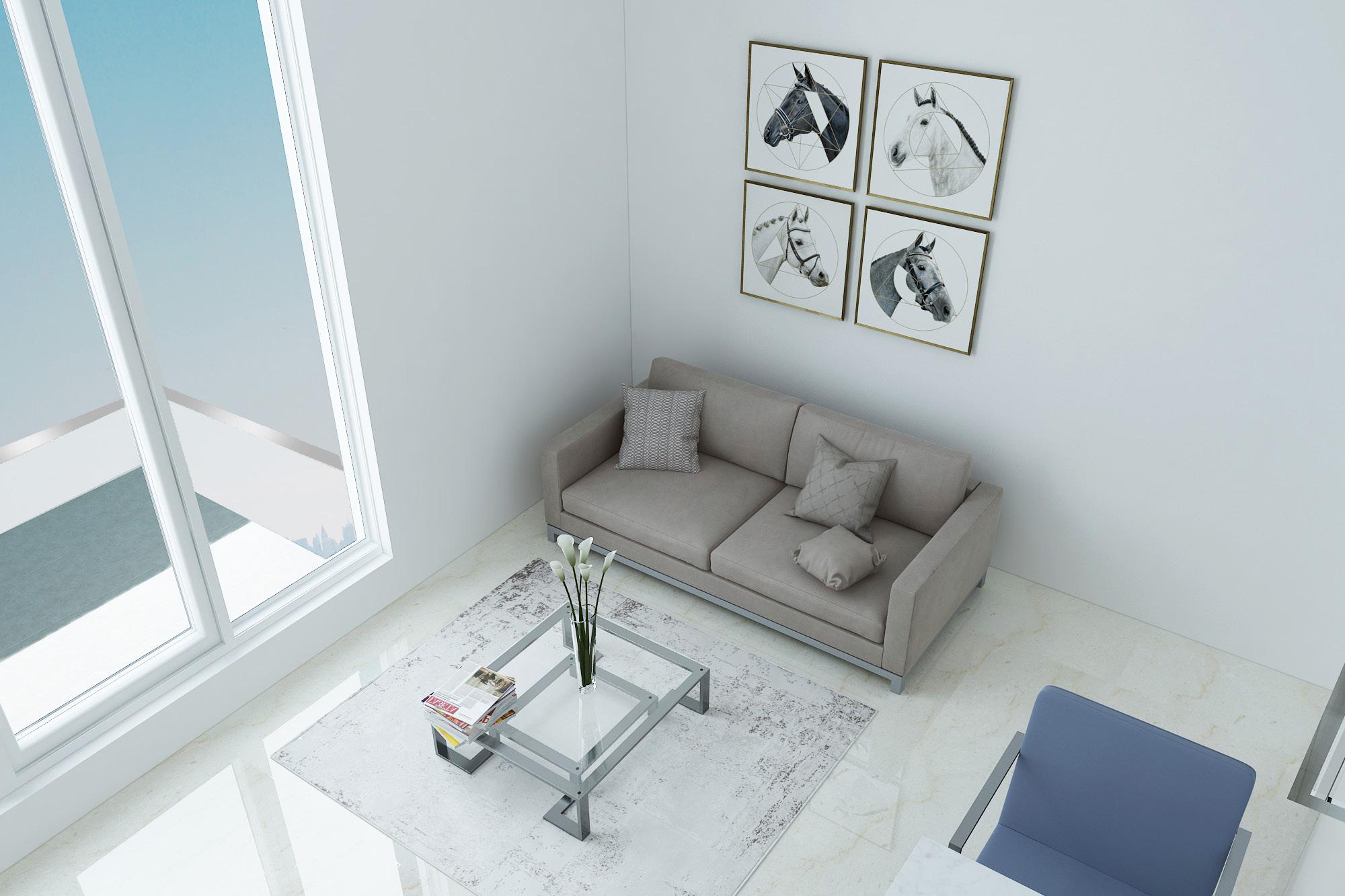 Evening view of Al Raha Lofts highlighting illuminated exteriors and serene waterfront lifestyle